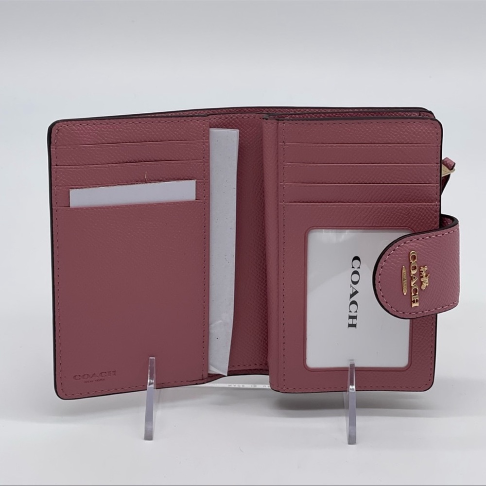 Coach Medium Corner Zip Wallet Leather Pink - Picture 9 of 10
